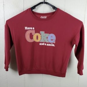 Coca Cola Red Long Sleeve Size Small Crop Top
